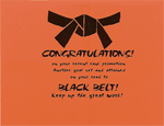 Congratulations on your new Black Belt Promotion Card